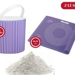 Flora 12 lt Erzak Kabı ve Silicolife 40x50 cm Ölçülü Silikon Hamur Açma Matı