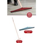 Flora 2’li Yersil ve Ağaç Sapı Temzlik Seti, Çekpas Çekçek Çeksil Yersil 55cm + Vidalı Ağaç Sap 120cm