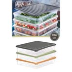 Flora 3’lü Geniş Buzdolabı Düzenleyici Set, Buzluk Derin Dondurucu Buzdolabı İnce Saklama Kabı 3x3100ml