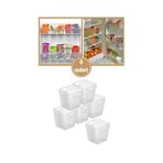 Flora 6 Adet Buzdolabı Kapak Raf Düzenleyici, Mutfak Banyo Çekmece İçi Mini Organizer Kutu 6 Lu Set Şeffaf