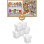 Flora 6 Adet Buzdolabı Kapak Raf Düzenleyici, Mutfak Banyo Çekmece İçi Mini Organizer Kutu 6’Lu Set
