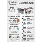 Flora Balerina Galvaniz Saplı Gri Temizlik Seti 1 Takım