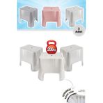 Flora Beyaz 3 Adet 200 gr Kaydırmaz Kauçuk Tabanlı Herkül Banyo Taburesi