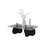 Flora Design Flora Lima Orta Sehpa Dekoratif | Cam Tabla Siyah - SİYAH
