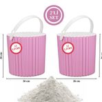 Flora F365 2'li Un ve Yuvarlak Pembe Bakliyat Saklama Kovası