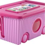 Flora F384 Trendy Pembe 40 lt Tekerlekli Oyuncak Kutusu