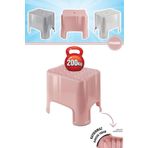 Flora Herkül Banyo Taburesi, Kaydırmaz Kauçuk Tabanlı 200 kg Taşıma Kapasiteli Lüks Tabure - Pembe