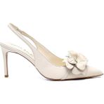 Flora Krem Hakiki Deri Kadın Stiletto & Abiye
