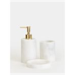Flora Mermer 3'lü Banyo Seti - Gold