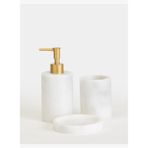 Flora Mermer 3'lü Banyo Seti - Mat Gold