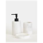 Flora Mermer 3'lü Banyo Seti - Siyah