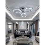 Flora Model Gümüş 3"lü Ledli 3 Renk Modu Kristal Salon Mutfak Yatak Çocuk Odası Avize