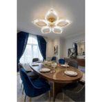 Flora Model Gümüş 5"li Ledli 3 Renk Modu Kristal Salon Mutfak Yatak Çocuk Odası Avize - Gold