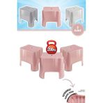 Flora Pembe 3 Adet 200 gr Kaydırmaz Kauçuk Tabanlı Herkül Banyo Taburesi