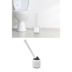 Flora Silikon Başlıklı Klozet Fırça Takımı Yuvarlak, Klozet Banyo WC Tuvalet Temizlik Fırça Seti Beyaz