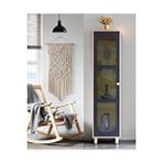 Floradesign Ambiyans Cam Kapaklı Led Aydınlatmalı Vitrin Dolap /çok Amaçlı Dolap /banyo-mutfak-genel Amaçlı Beyaz