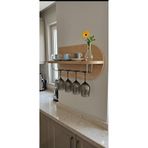 FLORADESİGN Avanos Dekoratif Duvar Tipi Kadehlik Rafı %100 MDF / Tezgah Üstü Düzenleyici/ Dekoratif Mutfak Rafı