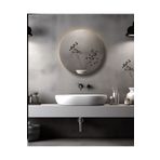FLORADESİGN Ledli Aynalı Banyo Dolabı | Dokunmatik Ledli Aynalı Dolap | Suny Yuvarlak Banyo Dolabı