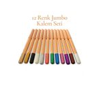 Floraglow Flora 12 Renkli Simli Gliter Jumbo Kalem Far Seti