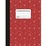 Floral Composition Notebook for Women - Red: College Ruled, 100 Pages – Elegant Muted Cover – Journal for Teens, Girls, Students & Writers – 7.5" x 9.75" Soft Matte Finish