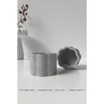 Floral Mumluk ve Saksı Beton Silikon Kalıp - Dekoratif Mumluk Beton Kalıbı Çap 9cm Yükseklik 6.4cm - Beyaz - Adet
