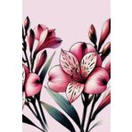 Floral Notebook College Ruled: alstroemeria or lily of the Incas Journal, 6x9-Inch, 160 Pages