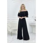 Florance Tekstil Büyük Beden Clara Abiye Tulum - Siyah - 50