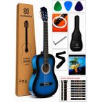 Florancia Tam Boy 4/4 Klasik Gitar Seti 39'' Mavi