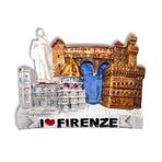 Floransa 3D Magnet - Ponte Vecchio, Santa Croce, La David, Palazzo Vecchio, Duomo - Buzdolabı ve Manyetik Tahta için Dekoratif Mıknatıslar - Sanat Şehri Hatıra Eşyası 7 x 5,5 cm