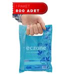 Floraplast El Geçme Sağlam Dayanıklı Kaliteli Eczane İlaç Poşeti Turkuaz Baskılı 17x25 CM 1 Paket 800 Adet