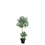 florayapaycicekcom 100 cm ficus yapay ağaç bambu 2 gövdeli siyah plastik saksı