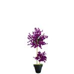 Florayapaycicekcom 120Cm Mor Bahar Dalı Yapay Bambu Gövdeli Siyah Saksı