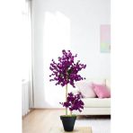 Florayapaycicekcom 140 Cm Mor Bahar Dalı Yapay Bambu Gövdeli Siyah Saksı