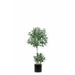 florayapaycicekcom 150 cm ficus yapay ağaç bambu 2 gövdeli siyah metal saksı