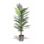 Florayapaycicekcom 160 Cm Yapay Palmiye Arekası 36 Yaprak Metal Saksı