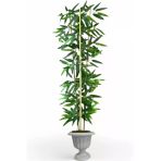 florayapaycicekcom Dekoratif Yapay Yapraklı 3 Gövde Bambu Ağacı 100 cm Bambu nergiz saksı