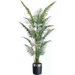 Florayapaycicekcom Yapay Areka 3 Gövdeli 180 Cm Siyah Gümüş Saksı