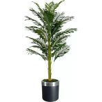 Florayapaycicekcom Yapay Areka Tek Gövdeli Siyah Gümüş Saksı