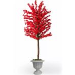 Florayapaycicekcom Yapay Kırmızı Bahar Dalı Agacı 180 Cm Nergiz Saksı