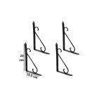 Flore 4 Adet Siyah 23X15.5 Ferforje Raf Altı Metal L Ayak
