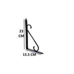Flore Siyah 23x15.5 Ferforje Raf Altı Metal L Ayak Raf Altı Siyah Uzun