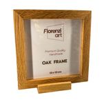 FlorenziArt Handmade Solid Oak Picture Frame | Natural & Black | Multiple Sizes | Minimalist Wall & Table Decor (Naturel, 13x13)