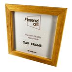 FlorenziArt Handmade Solid Oak Picture Frame | Natural & Black | Multiple Sizes | Minimalist Wall & Table Decor (Naturel, 15x15)