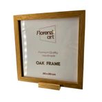 FlorenziArt Handmade Solid Oak Picture Frame | Natural & Black | Multiple Sizes | Minimalist Wall & Table Decor (Naturel, 20x20)