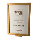 FlorenziArt Handmade Solid Oak Picture Frame | Natural & Black | Multiple Sizes | Minimalist Wall & Table Decor (Naturel, 21x30)