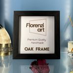 FlorenziArt Handmade Solid Oak Picture Frame | Natural & Black | Multiple Sizes | Minimalist Wall & Table Decor (Siyah, 13x13)