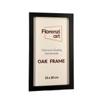 FlorenziArt Handmade Solid Oak Picture Frame | Natural & Black | Multiple Sizes | Minimalist Wall & Table Decor (Siyah, 15x30)