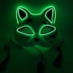 Floresan Cadılar Bayramı Maskesi Sevimli Kedi Tilki Vendetta El Tel Maske Parlayan Dans Karnaval Parti Maskeleri Için Yanıp Sönen Cosplay LED Neon Kostüm Maskesi (Yurt Dışından) - Renkli - Yok