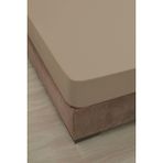 Floretta Çift Kişilik Lastikli Fitted Penye Çarşaf 160X200+30 cm - Bej - 160 x 200 cm