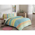 Floretta Colore Çift Kişilik Nevresim Takımı - 200 x 220 cm - Mavi